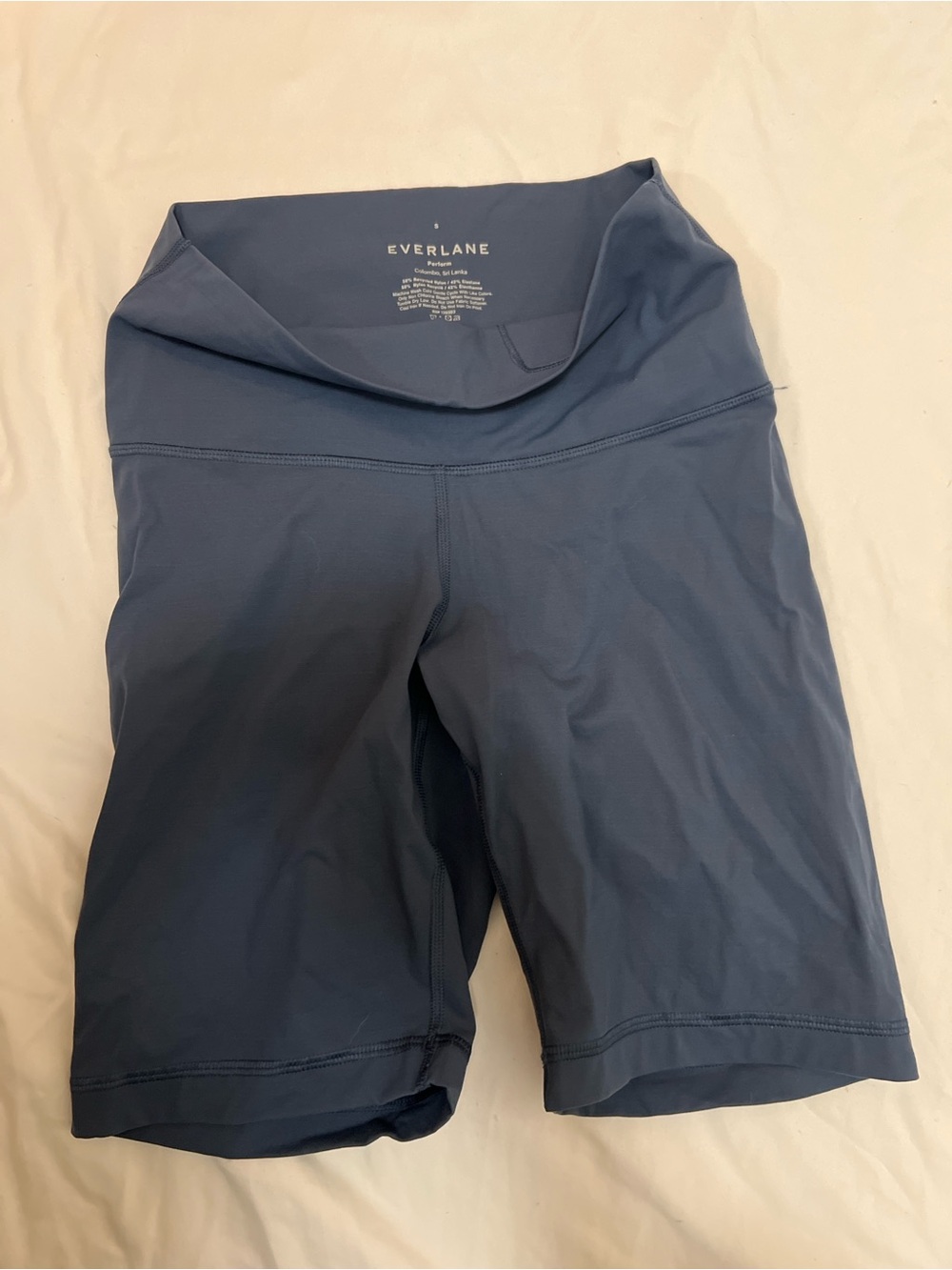 Everlane High-Rise Mid-Length Women's Biker Shorts — Slate Blue